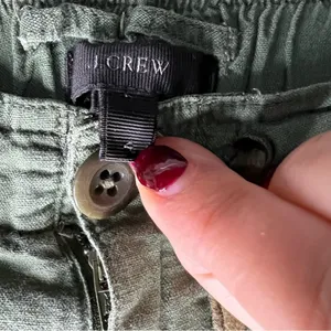 J.Crew‎ Army Green Linen Cotton Blend Utility Cargo Crop Pants thumbnail 6