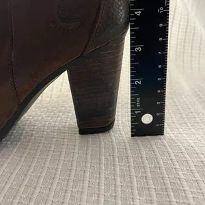 Timberland Boots Womens 8.5 Brown Leather Waterproof Block Heels‎ Zip Up Ankle thumbnail 13