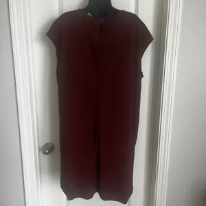 Women's XL Apt 9 Burgundy Animal Print‎ V-Neck Dress thumbnail 2