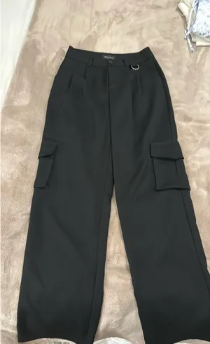 White Fox Black Cargo Pants with Metal Detail thumbnail 7