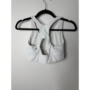 Lululemon Women's Run Stuff Your Bra Long Line White 4 Sports Bra Workout Gym thumbnail 2