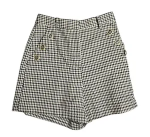 Zara Brown Houndstooth High Waist Women's Shorts Size:‎ S thumbnail 1