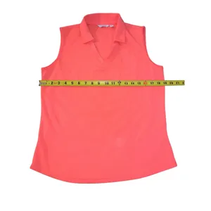 Lady Hagen Sleeveless Polo Shirt Womens Medium Coral Pink‎ Golf Top Golfcore thumbnail 4