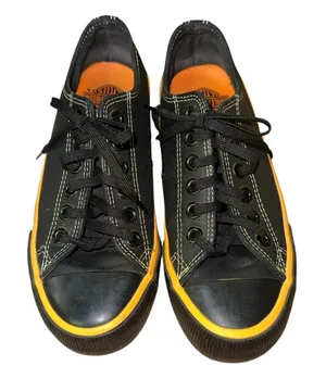 Harley Davidson Sneakers Womens 6.5 Black Orange Low Top Lace Up Casual Shoes‎ thumbnail 1