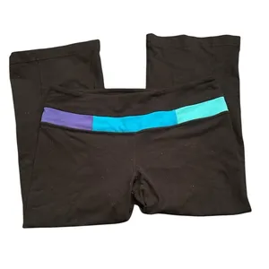 Lululemon cropped FLARE wide leg leggings blue purple green capris thumbnail 1