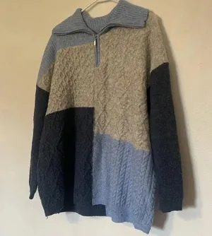 Westbound color block quarter zip wool sweater thumbnail 2