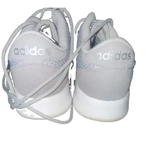 adidas Cloudfoam QT Racer Women’s Low Top Mesh Lace-Up Sneakers Gray/White thumbnail 2