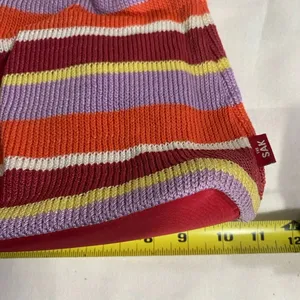 The Sak Original Knit Crochet Tote Bag Striped Multicolor Lined Shoulder Bag thumbnail 4