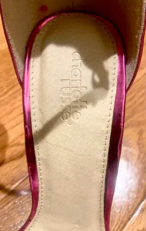 Charlotte Russe Metallic Fuchsia ankle strap Barbiecore Stilettos size 7 thumbnail 11