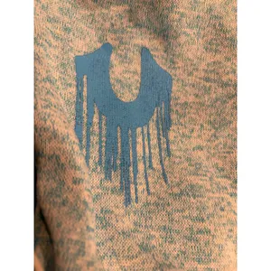 True Religion Womens XL Blue Space Dye Drip Horseshoe Full Zip Hoodie Sweatshirt thumbnail 10