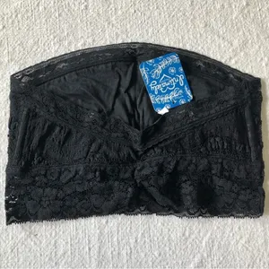 Free People Scallop Lace Bandeau Black New Small thumbnail 3