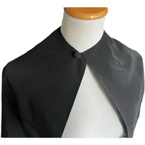 Womens Youth Button Notch Black Cape Shaw thumbnail 2