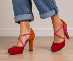 Kate Spade New York Colorblock‎ Suede D’Orsay Platform Pumps Bow Heels Pin Up thumbnail 1