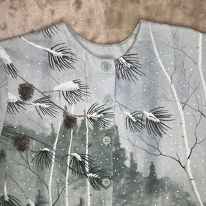 Vintage Artisans Deer Winter Scenic Cardigan Small Woodland Cabincore Pockets thumbnail 6
