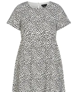 City Chic Billie Spot Mini Dress Black White Dalmatian Print Plus Size‎ 20 NWT thumbnail 1