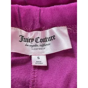 Juicy Couture Velour Pajama Pants Pink Rhinestone Logo Flared S Drawstring thumbnail 6