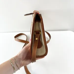 Dooney & Bourke All Weather Two Tone Vintage Crossbody Bag Purse Cream Brown thumbnail 6