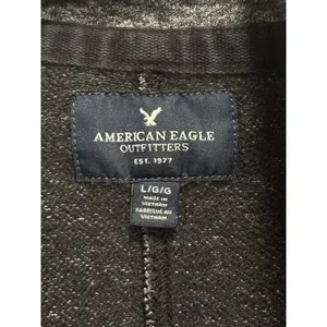 American Eagle Gray Zip Up Sweat Jacket Zip Pockets Snaps Size‎ Large Warm thumbnail 2