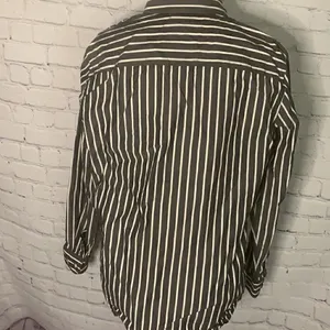 Ralph Lauren Grey White Striped Button Up Large thumbnail 5