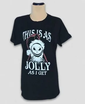 Disney Nightmare Before Christmas T-shirt Jack Skellington Santa gothic sarcasm thumbnail 1