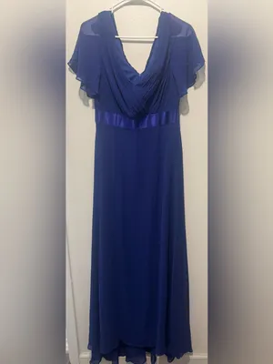 Ever Pretty Navy V-Neck Chiffon Maxi Dress with Flutter Sleeves thumbnail 4