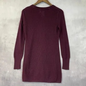 Y2K Aerie Waffle Knit Henley Top Women Large Cozy Stretch Bella Elena‎ Grunge thumbnail 2