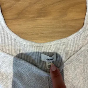 Aerie Ribbed Tank Top Light Gray Large thumbnail 3