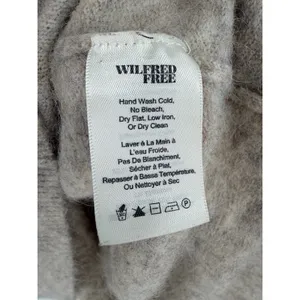 Wilfred Free Sweater Womens XXS Beige Good Mock Neck Exposed Seam Italian Yarn thumbnail 5