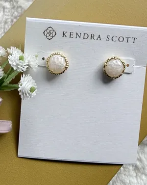 Kendra Scott Sand Dollar Gold Stud Earrings Natural thumbnail 1