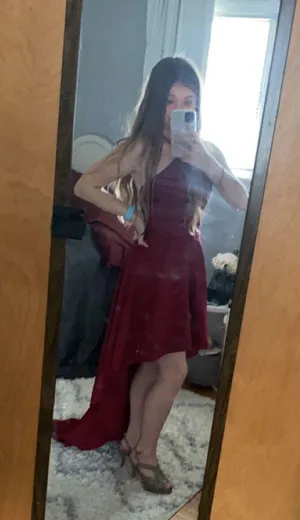 Speechless maroon prom dress thumbnail 1