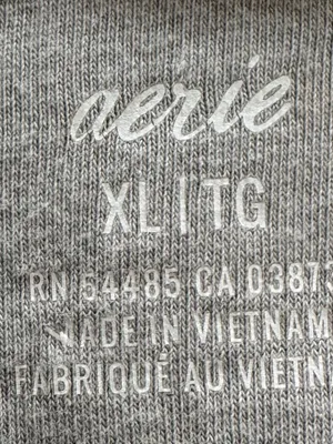 Aerie Lace-Trim Gray ribbed Camisole Slip tank dress, size XL cotton casual thumbnail 3