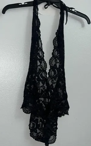 Womens Halter Lingerie Lace Teddy Bodysuit Nightwear Deep V Lace Babydoll M thumbnail 5