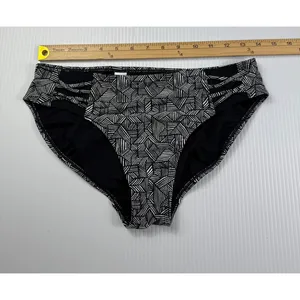 Athleta Bikini Bottom Geometric Print Swim‎ Bottom Black White Size M thumbnail 3