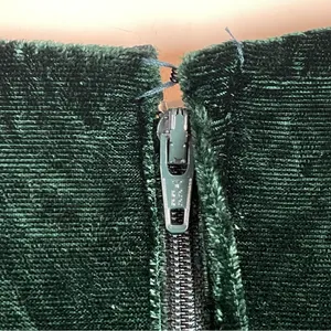 Vintage Crushed Velvet Dress Green Lace Collar Lanz Long Sleeve Christmas Party‎ thumbnail 9