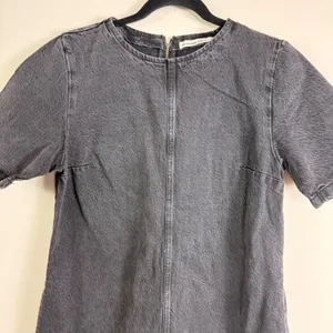 Abercrombie & Fitch Washed Black Denim Mini Shift Dress Short‎ Sleeve Small NEW thumbnail 8