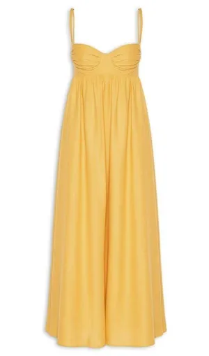 NWT Farm Rio Linen Blend Yellow Sleeveless Maxi Dress Size XS thumbnail 5
