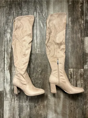 Marc Fisher Tan Over-the-Knee Block Heel Boots Size 7 thumbnail 16