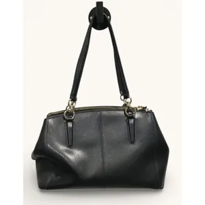 Coach Large Christie Carryall Black Crossgrain Leather Satchel Shoulder Bag Gold thumbnail 2