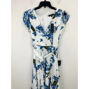 Lulus French Countryside White Floral Print High Low Dress Cocktail Small NWT thumbnail 6