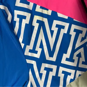 PINK Victoria's Secret Windbreaker Women M/L Pink Blue Good Sherpa Lined Jacket thumbnail 5