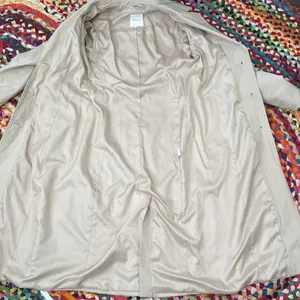 Avec Les Filles Beige Button Up Belted Classic Preppy Closet Staple Trench Coat thumbnail 4