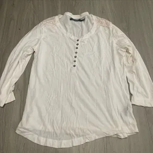 Ralph Lauren Henley with Lace Shoulder Detail thumbnail 1