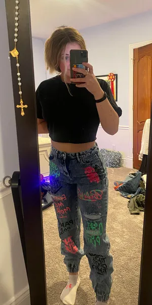 Graffiti high rise jeans Multiple Size S petite thumbnail 3