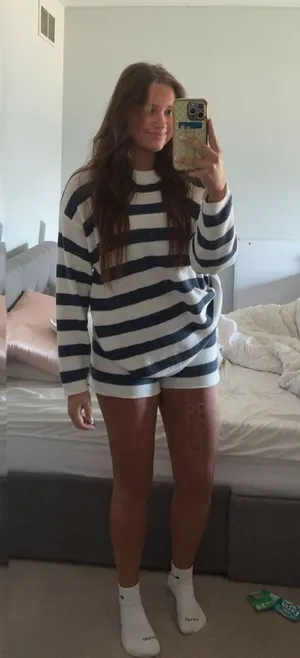 Striped Set Amazon Two-Piece Sweater Shorts thumbnail 1