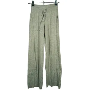 UNIQLO Womens Ribbed Knit Wide Leg Lounge Pants Size S Green Drawstring Casual thumbnail 2