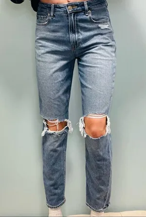 American eagle outfitters mom jeans comfort stretch waistband size 4 regular. thumbnail 2