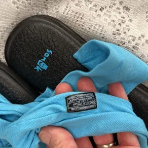 Sanuk cloth twist blue flip flop sandals sz 7 thumbnail 5