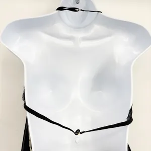 NWT‎ Victoria's Secret Womens Black Lace Sheer Mesh Whimsigoth Babydoll Top M thumbnail 8