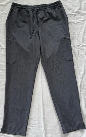 Jaanuu‎ Women's Gray Cargo Scrub Pants Size L Drawstring Waist thumbnail 1