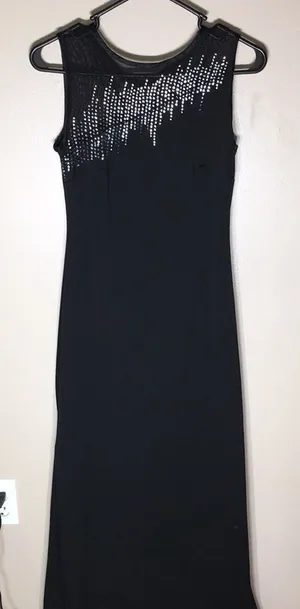 Morgan and Co. black and silver dress size 7/8 sparkly prom dress long m…​​ thumbnail 1